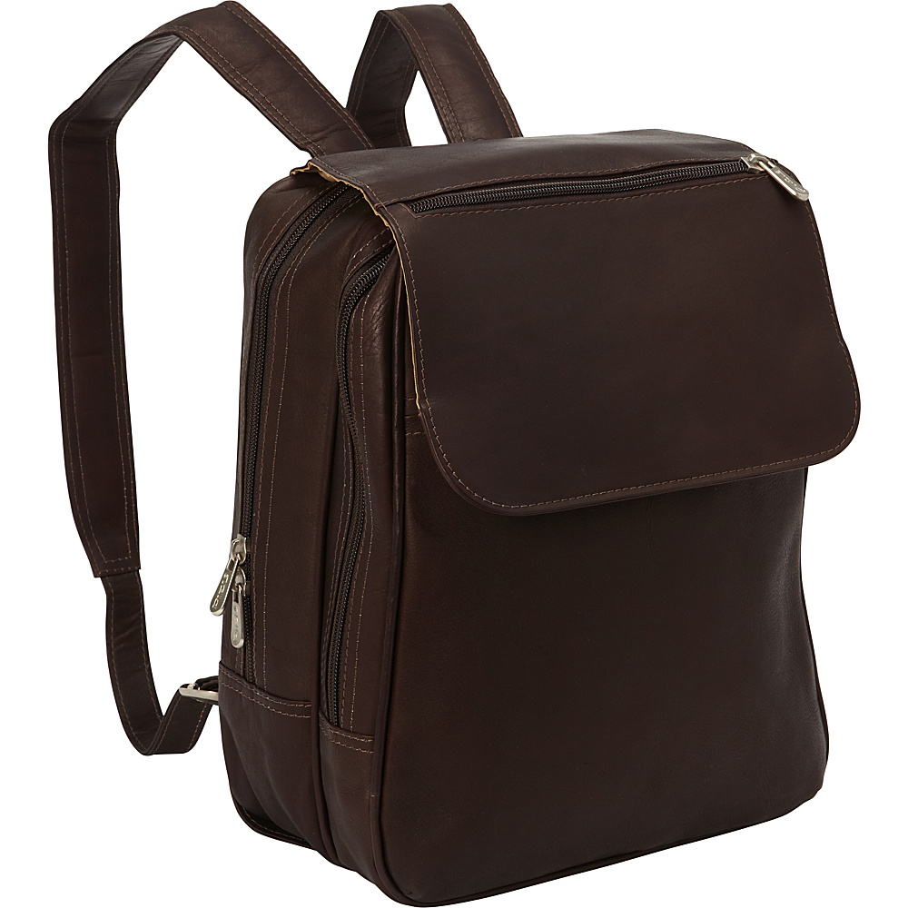 Piel Flap Over Tablet Backpack Chocolate Piel Leather Handbags