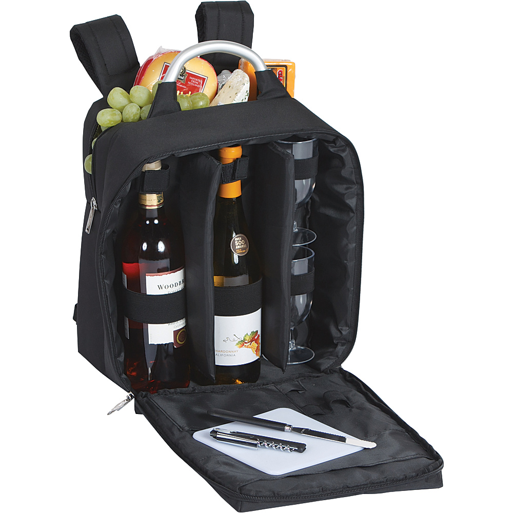 Picnic Plus Magellan Wine Cheese Back Pack Black Picnic Plus Outdoor Accessories