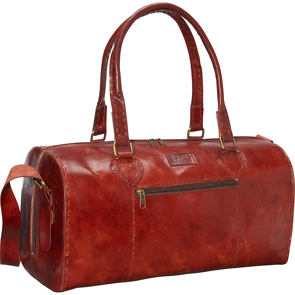 Sharo Leather Bags Red Round Duffle Bag Red Sharo Leather Bags Rolling Duffels