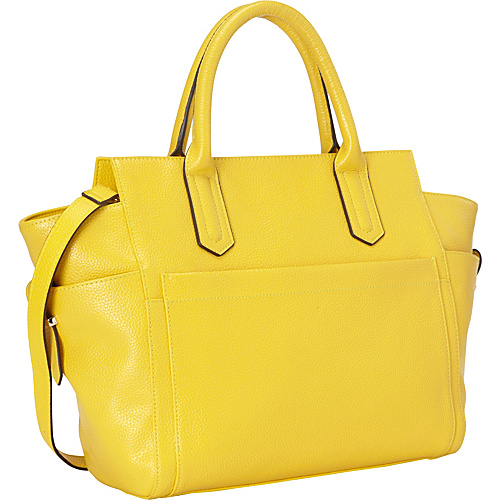 R & R Collections Leather Top Zip Tote Yellow - R & R Collections Leather Handbags