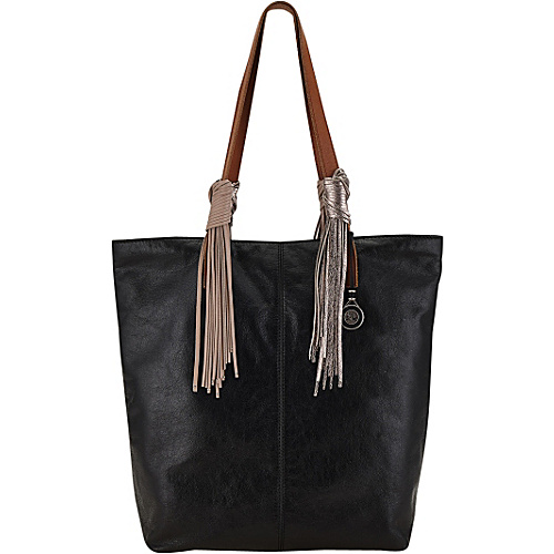 The Sak Palisade Tote Bag Black Tassel - The Sak Leather Handbags