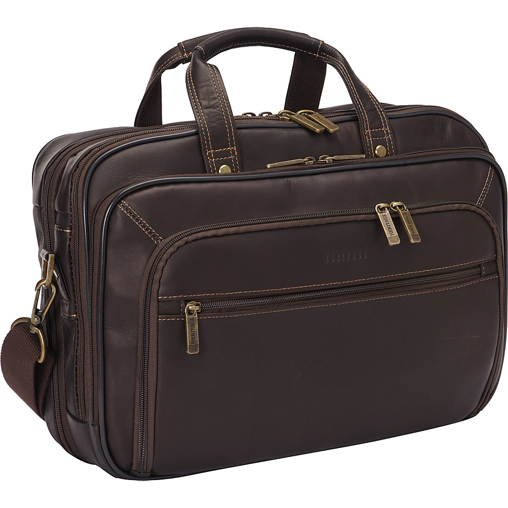 Heritage Colombian Leather Checkpoint Friendly Briefcase Brown Heritage Non Wheeled Business Cases