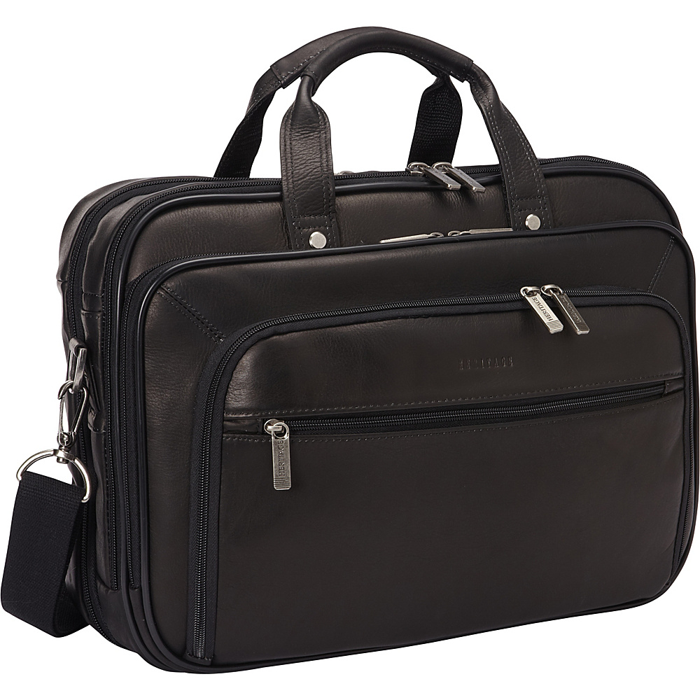 Heritage Colombian Leather Checkpoint Friendly Briefcase Black Heritage Non Wheeled Business Cases