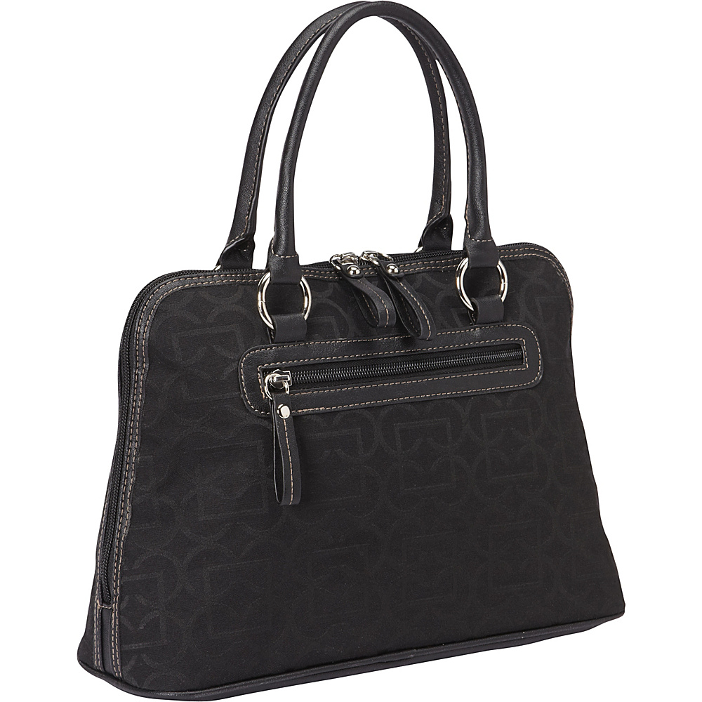 Aurielle Carryland Geo Signature Dome Satchel Black Aurielle Carryland Fabric Handbags
