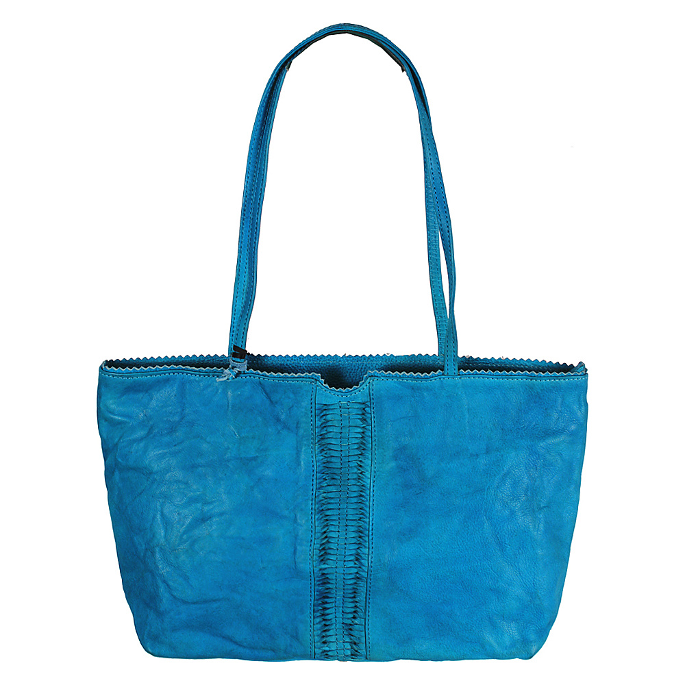 Latico Leathers Nicoleta Tote Crinkle Blue Latico Leathers Leather Handbags
