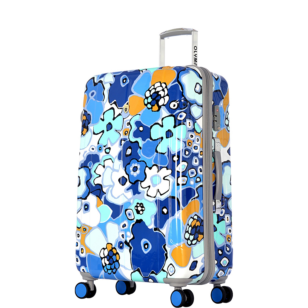 Olympia Blossom II 25 Polycarbonate Mid size Spinner w TSA lock Aqua Blue Olympia Hardside Luggage