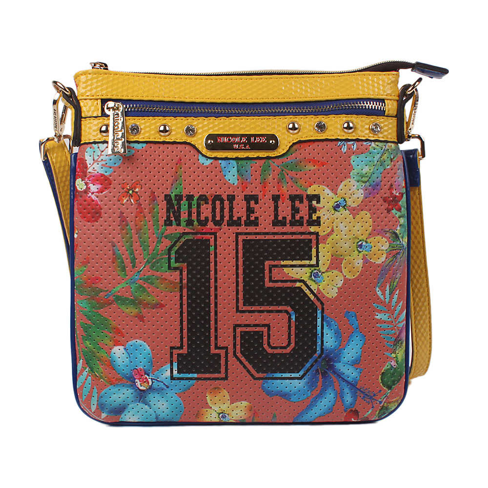 Nicole Lee Numeric 15 Print Cross Body Coral Nicole Lee Manmade Handbags