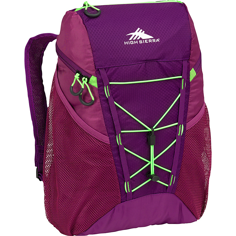 High Sierra 18L Packable Sport Backpack EGGPLANT BERRY BLAST LIME High Sierra Packable Bags