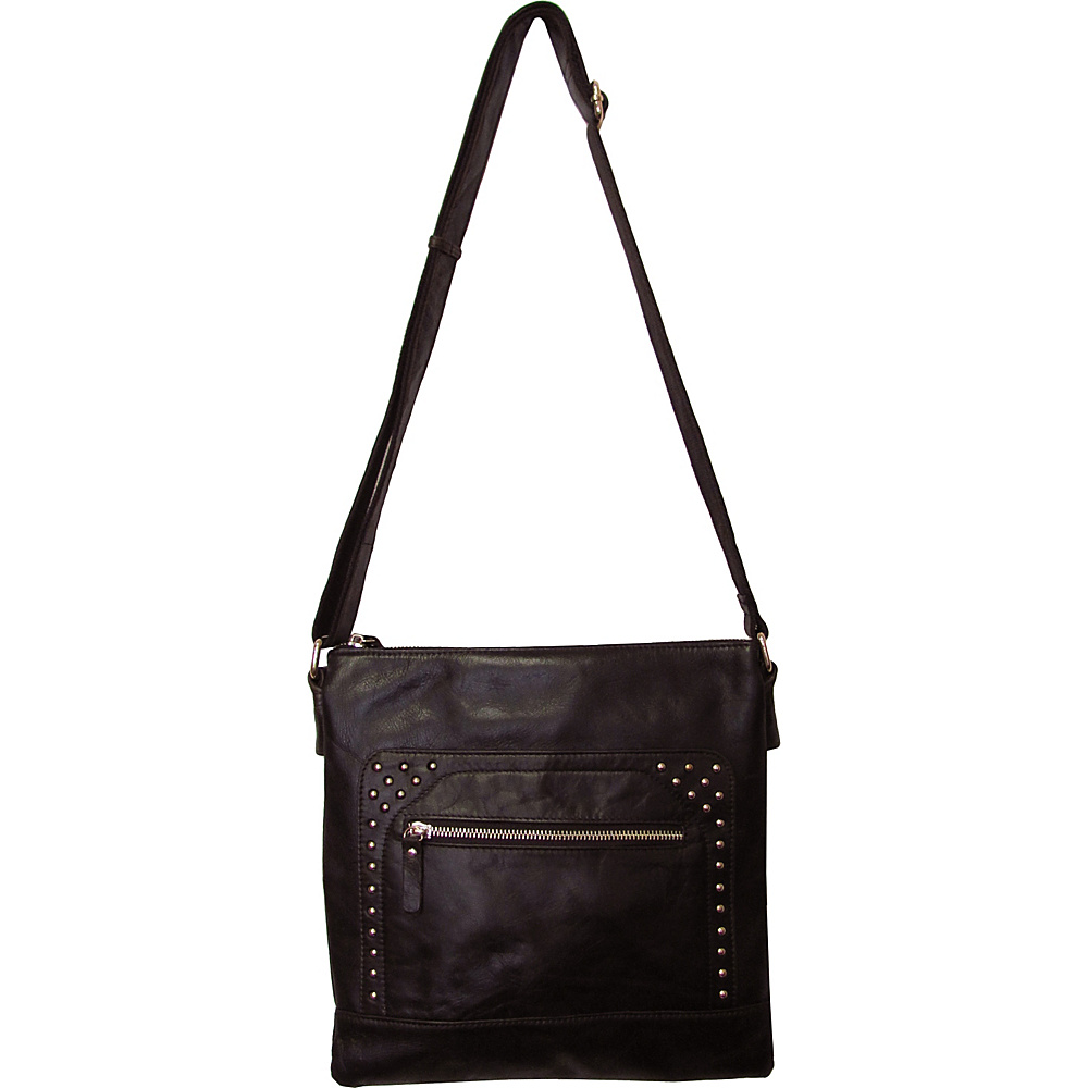 AmeriLeather Simply Messenger Shoulder Bag Dark Brown AmeriLeather Leather Handbags