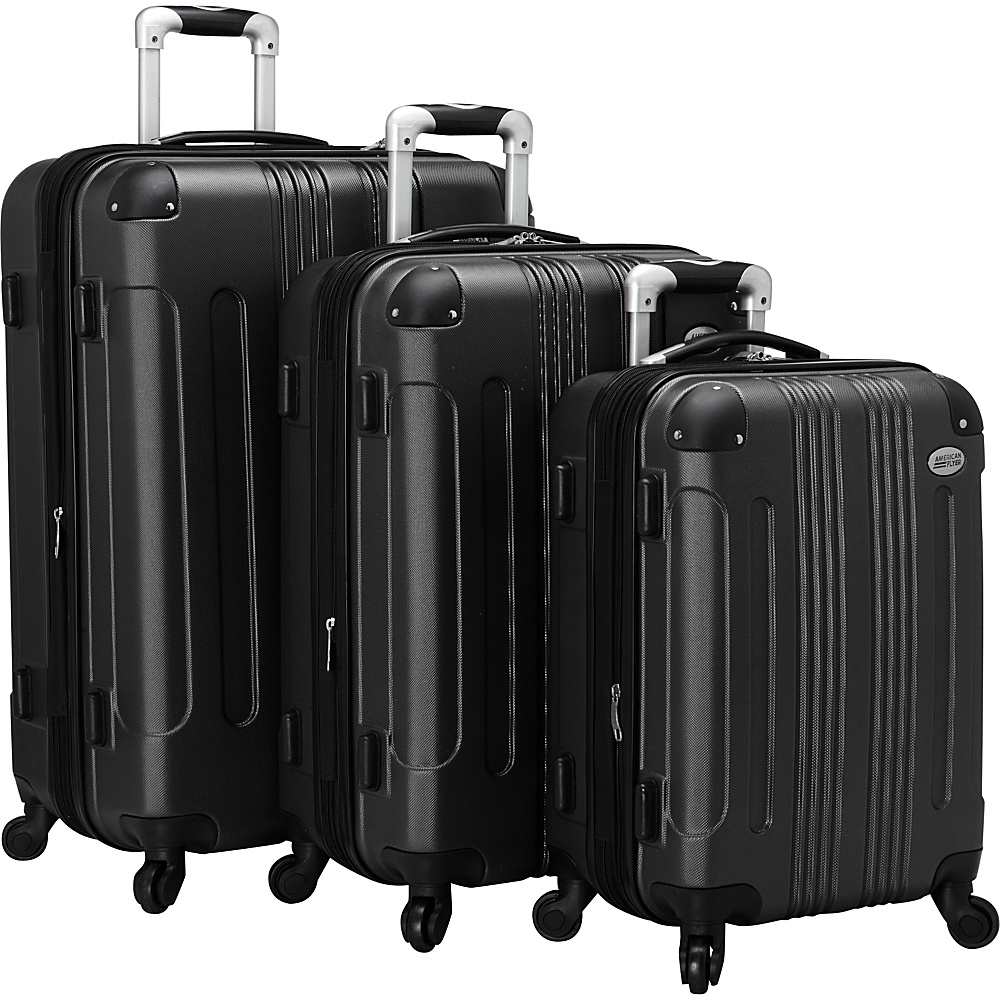 American Flyer Kova Hardside Spinner Luggage Set Black American Flyer Luggage Sets