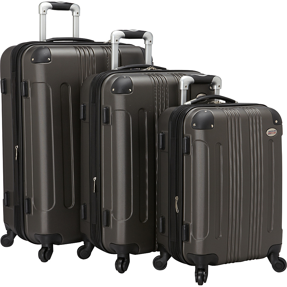 American Flyer Kova Hardside Spinner Luggage Set Grey American Flyer Luggage Sets