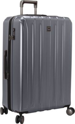 delsey grey hard shell suitcase