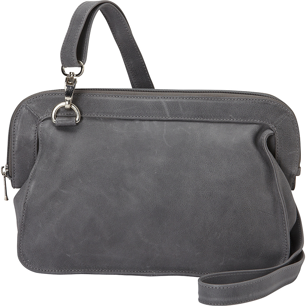 Piel Convertible Shoulder Bag Charcoal Piel Leather Handbags