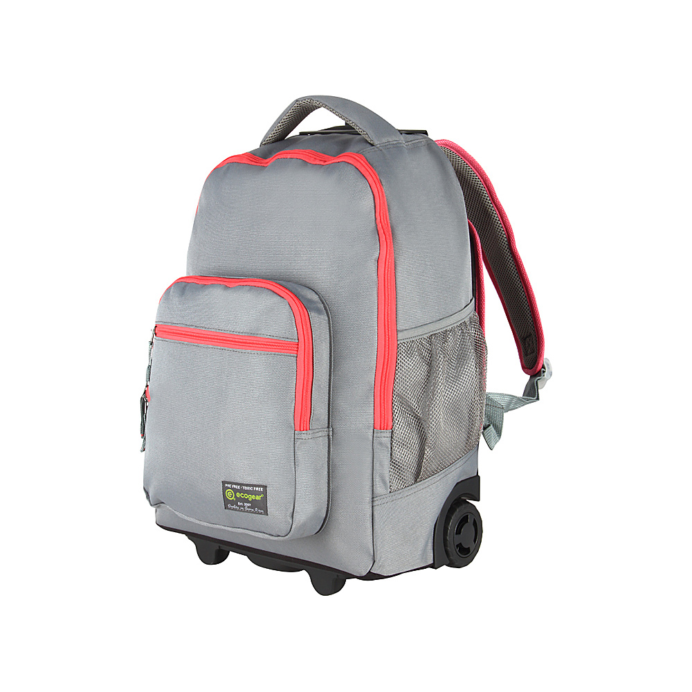 ecogear Rolling Dhole Laptop Backpack Grey Pink ecogear Rolling Backpacks