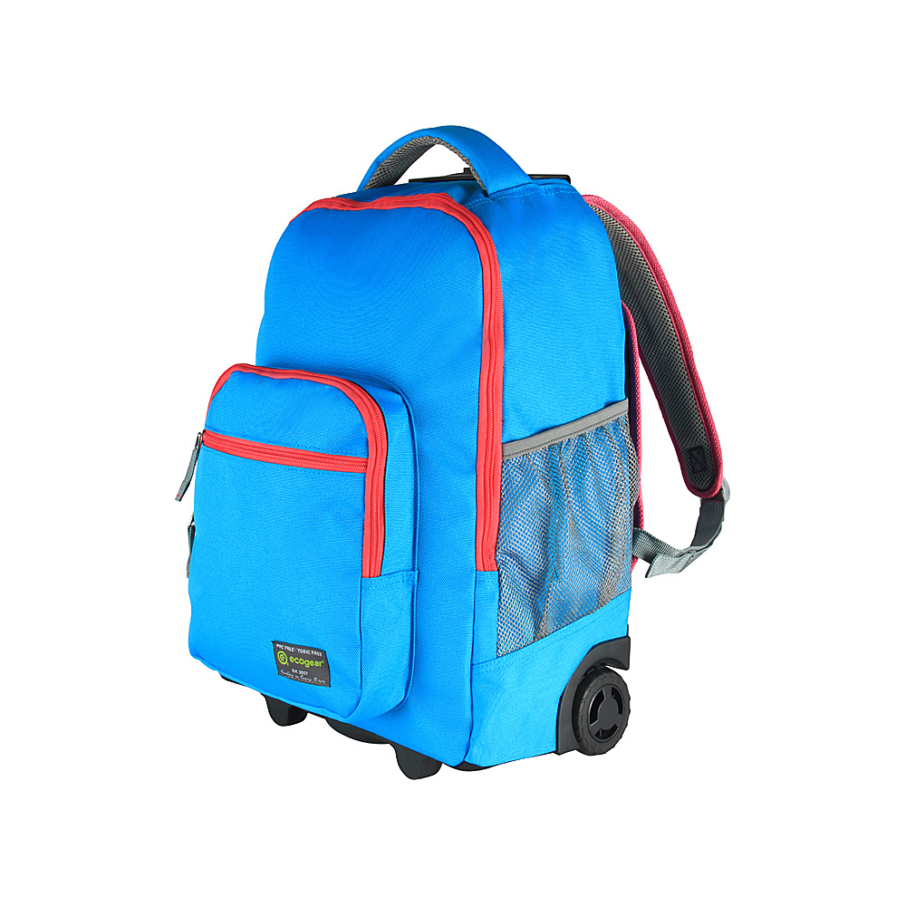 ecogear Rolling Dhole Laptop Backpack Blue Pink ecogear Rolling Backpacks