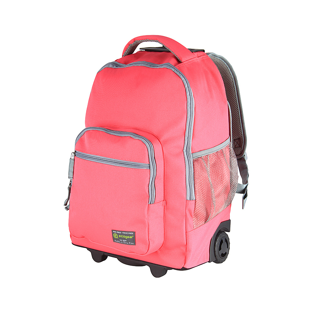 ecogear Rolling Dhole Laptop Backpack Pink Grey ecogear Rolling Backpacks