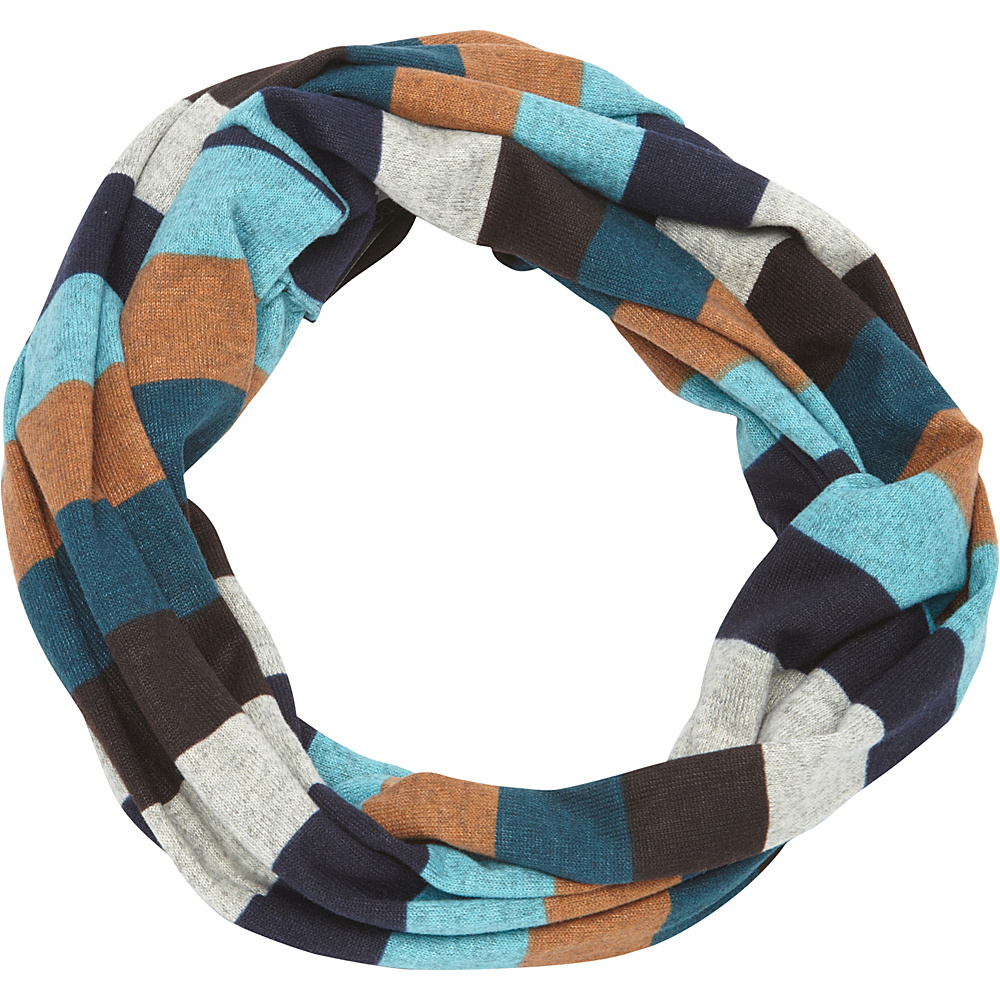 Magid Colorblock Striped Infinity Scarf Blue Magid Hats Gloves Scarves
