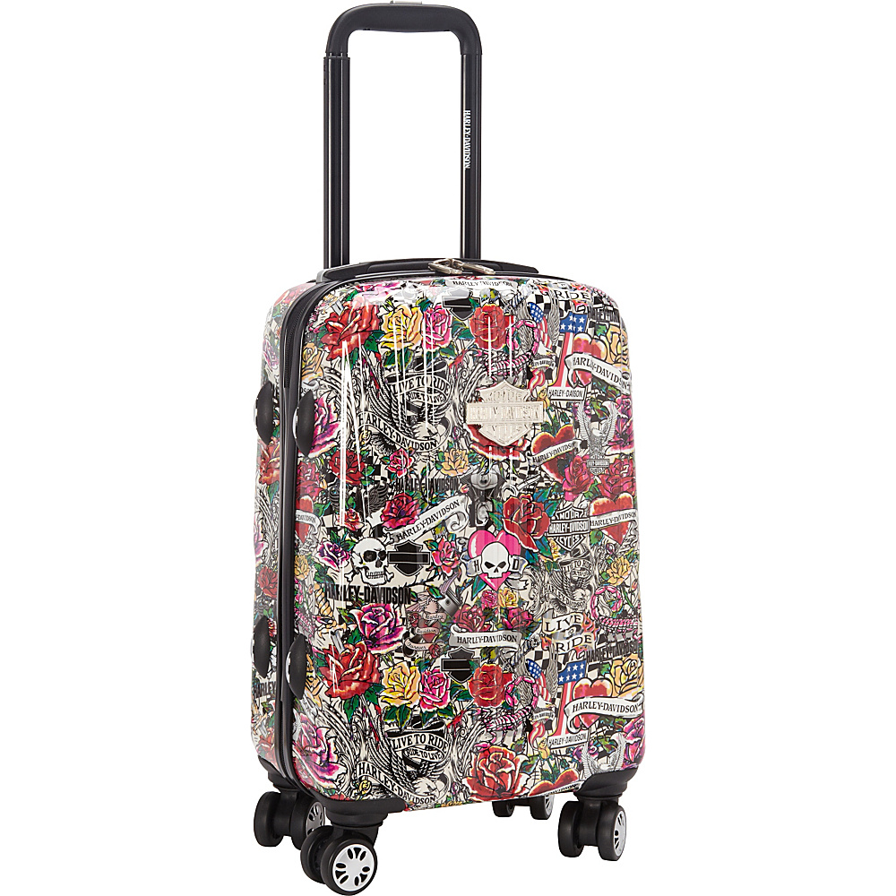 Harley Davidson by Athalon 18 Molded Carryon with Spinners Tattoo Harley Davidson by Athalon Hardside Carry On