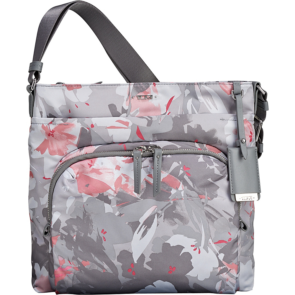 Tumi Voyageur Capri Crossbody Grey Floral Print - Tumi Designer Handbags