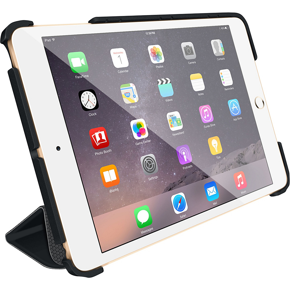 rooCASE Optigon 3D Slim Shell Folio Case Smart Cover for Apple iPad Mini 3 2 1 Black rooCASE Electronic Cases