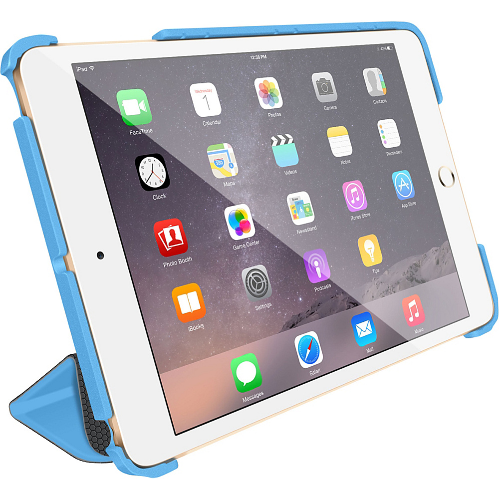 rooCASE Optigon 3D Slim Shell Folio Case Smart Cover for Apple iPad Mini 3 2 1 Blue rooCASE Electronic Cases