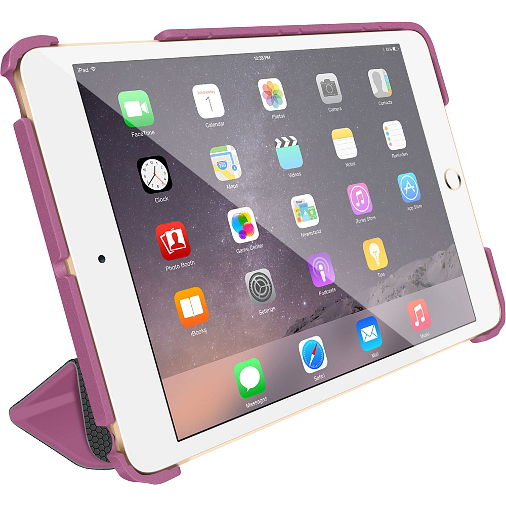 rooCASE Optigon 3D Slim Shell Folio Case Smart Cover for Apple iPad Mini 3 2 1 Purple rooCASE Electronic Cases