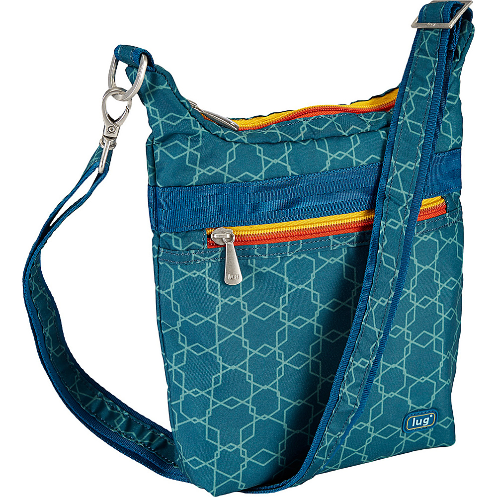 Lug Waddle Cross Body Pouch Aqua Elephant Lug Fabric Handbags