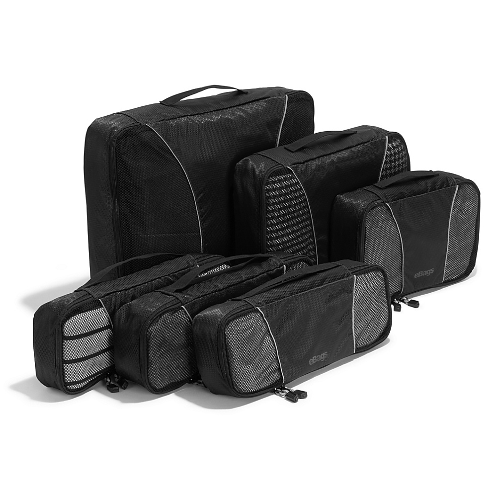 eBags Packing Cubes 6pc Value Set Black eBags Travel Organizers