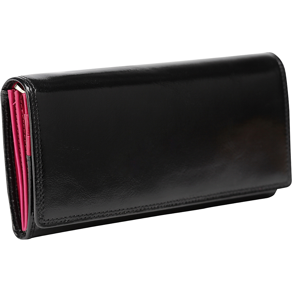 Vicenzo Leather Pelomas Distressed Leather Trifold Women s Coin Purse Black Vicenzo Leather Women s Wallets