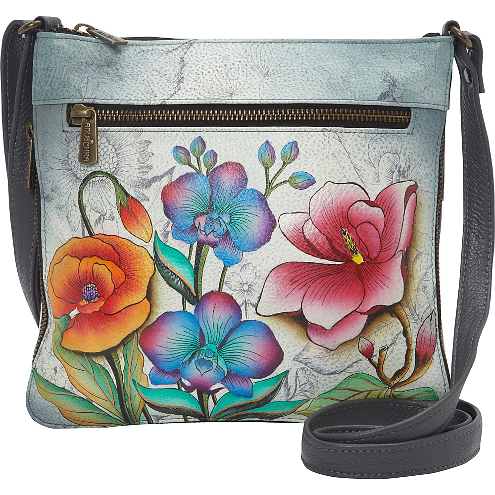 Anuschka Medium Crossbody Floral Fantasy Anuschka Leather Handbags