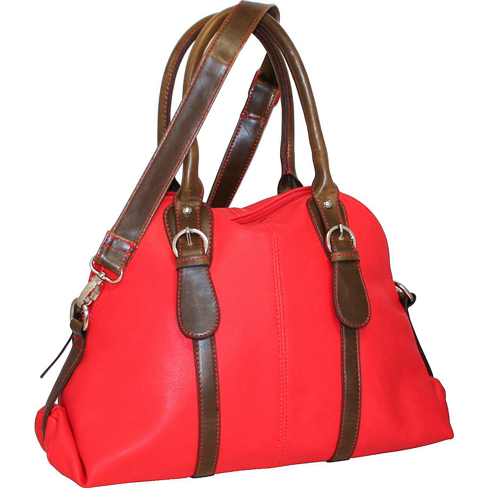 Punto Uno Dolly Dome Satchel Red Punto Uno Manmade Handbags