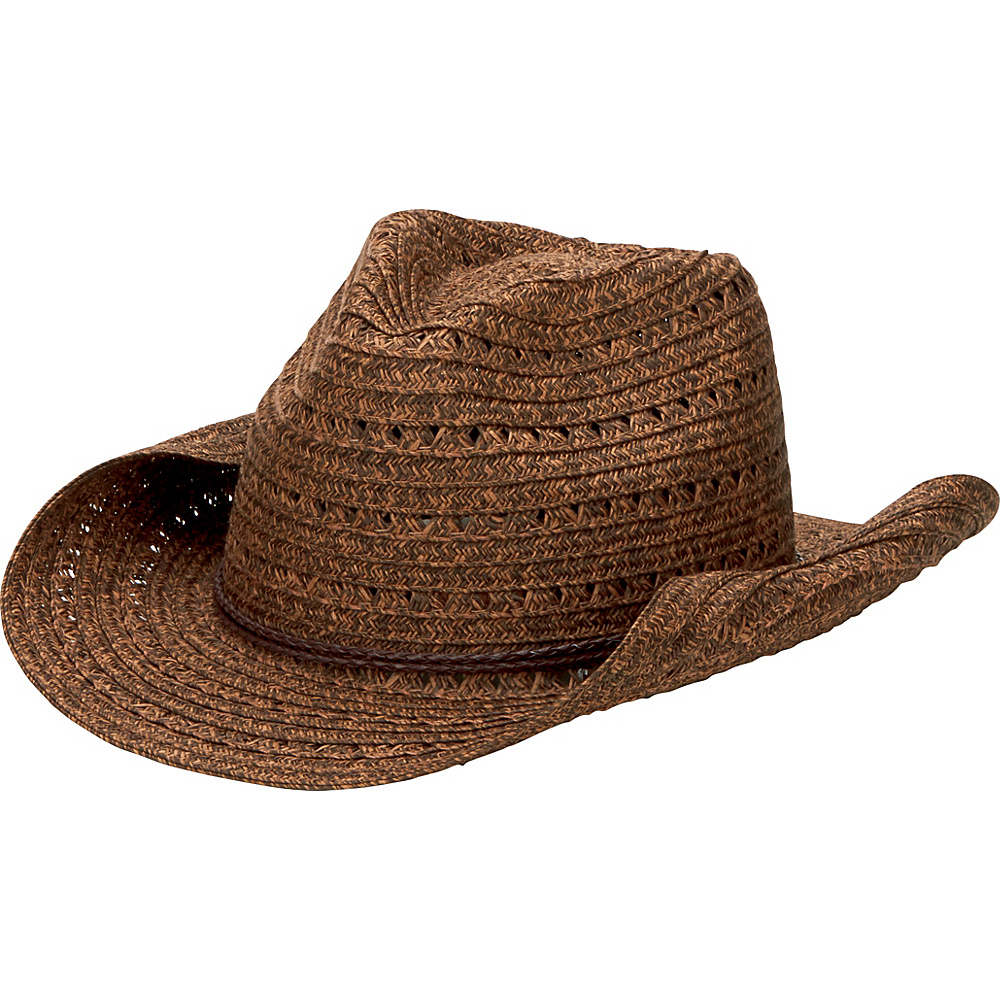 San Diego Hat Open Weave Cowboy Hat with Braided Trim Black San Diego Hat Hats Gloves Scarves