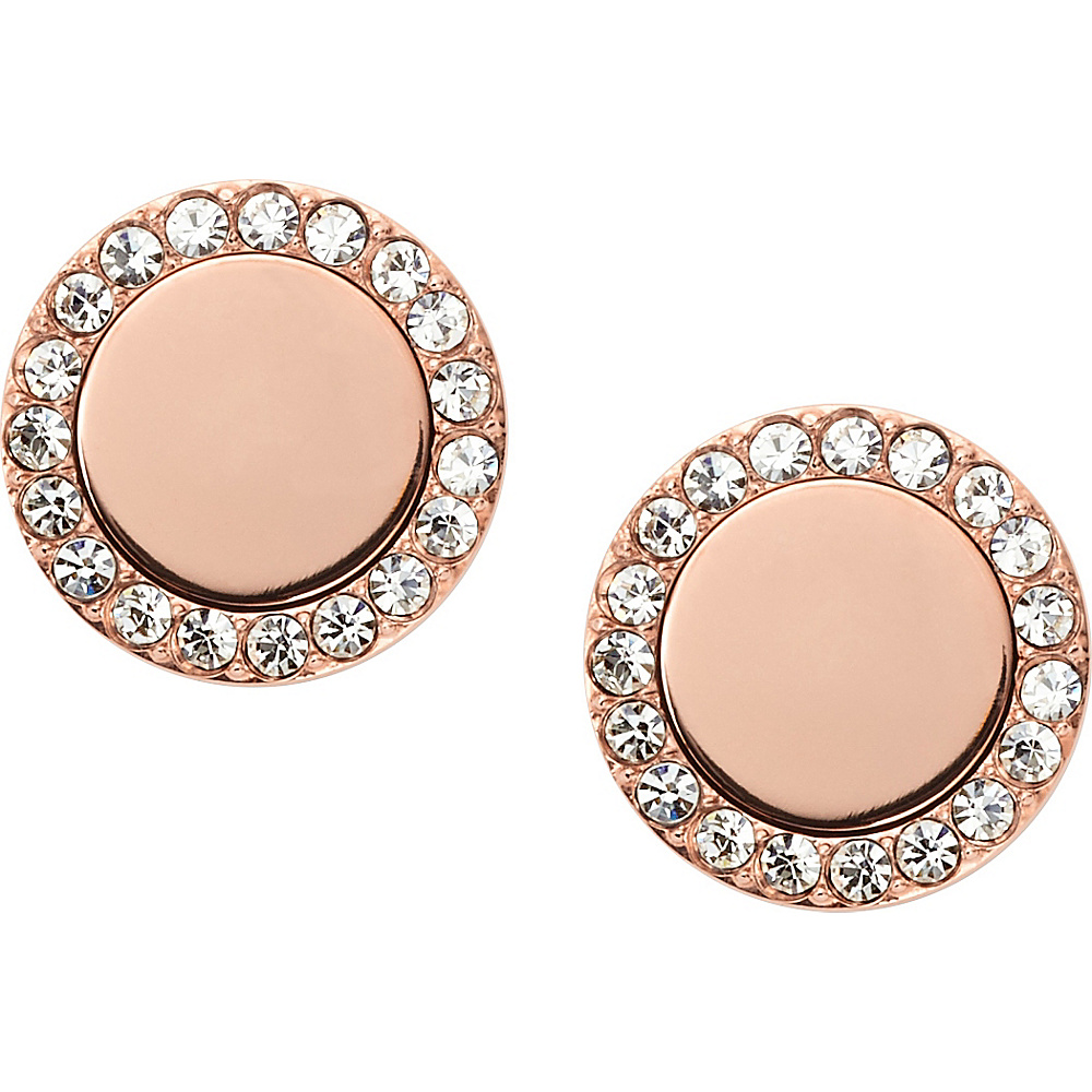 Fossil Glitz Metal Studs Rose Gold Fossil Other Fashion Accessories