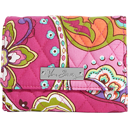 Vera Bradley Small Trifold Wallet Pink Swirls - Vera Bradley Ladies Small Wallets