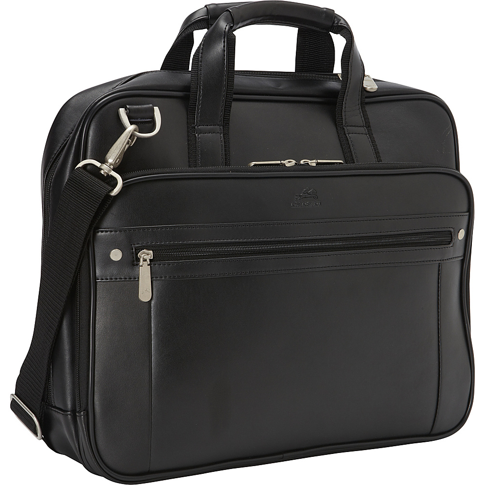 Mancini Leather Goods Business Briefcase for 15.6 Laptop and Tablet Black Mancini Leather Goods Non Wheeled Business Cases