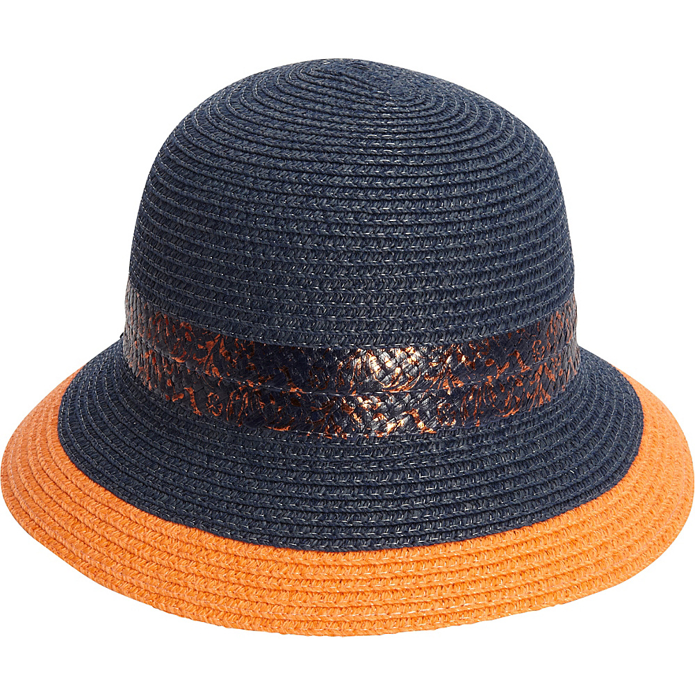 Magid Paper Straw Mix Band Bucket Orange Navy Magid Hats Gloves Scarves