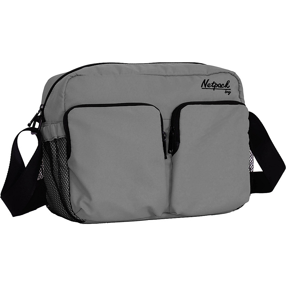 Netpack Soft Lightweight Compact Travel Shoulder Bag with RFID Pocket Grey Netpack Other Men s Bags