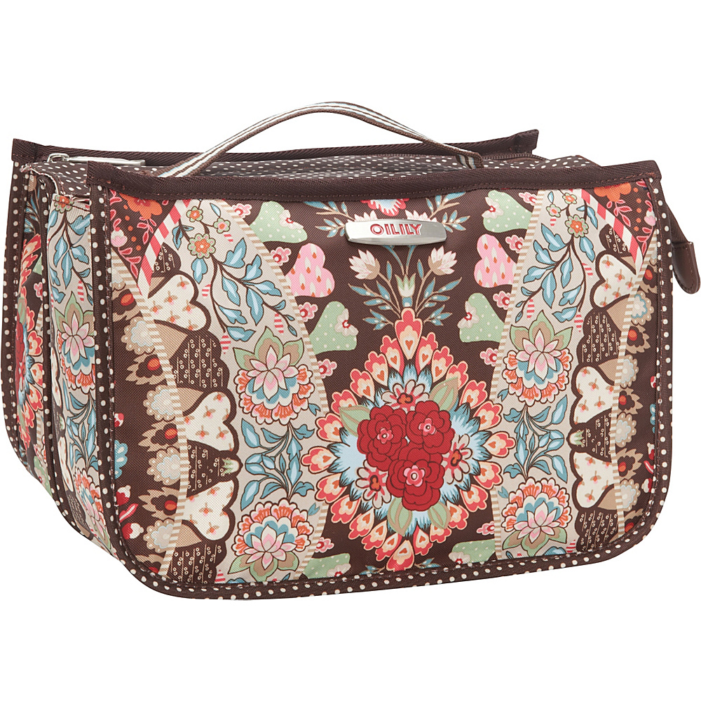 Oilily Travel Folded Cosmetic Bag Brown Oilily Ladies Cosmetic Bags