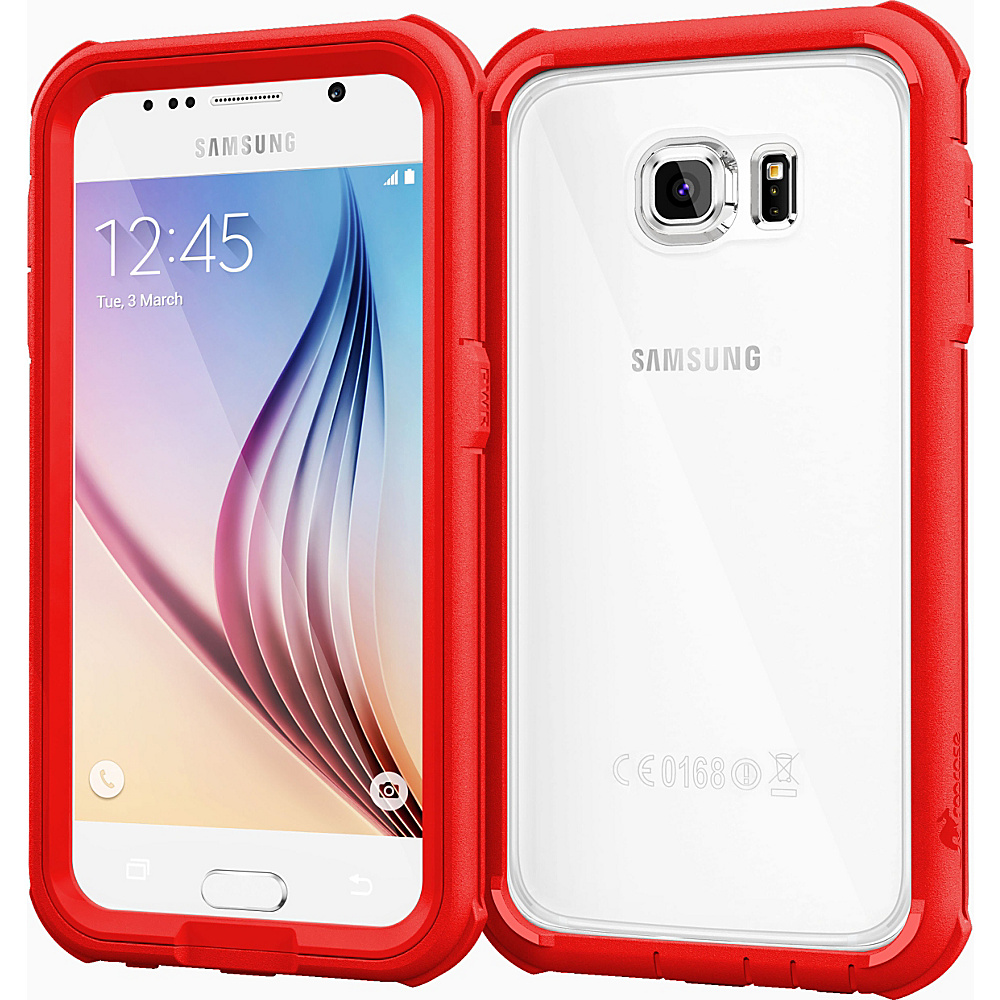 rooCASE Samsung Galaxy S6 Glacier Tough Case Full Body Armor Cover Red rooCASE Electronic Cases