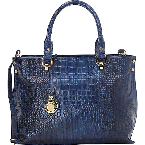 Leatherbay Velletri Italian Leather Shoulder Bag Blue - Leatherbay Leather Handbags