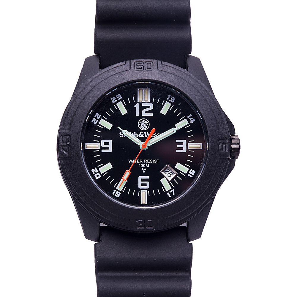 Smith Wesson Watches Soldier Swiss Tritium Watch with Rubber Strap Black Smith Wesson Watches Watches