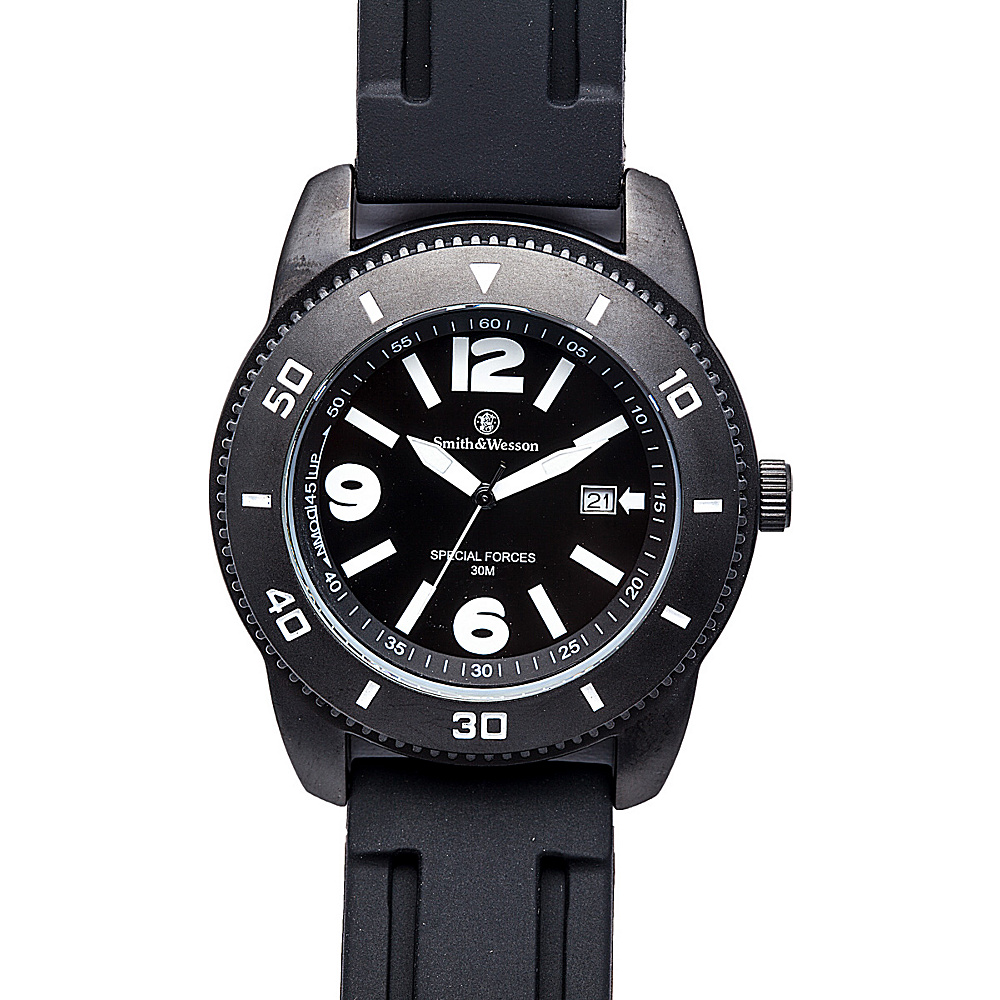 Smith Wesson Watches Paratrooper Watch with Rubber Strap Black Smith Wesson Watches Watches