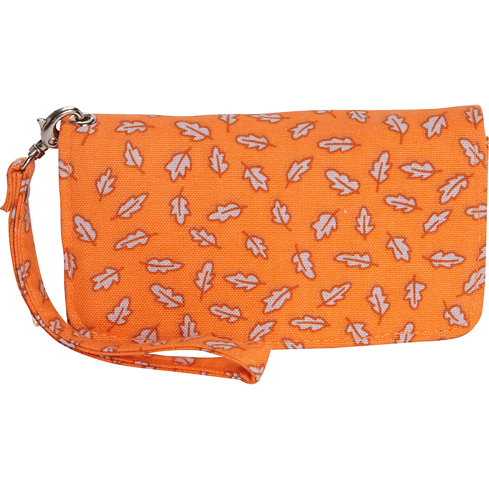 Donna Sharp Cell Phone Wristlet Posy Orange Leaves Donna Sharp Manmade Handbags