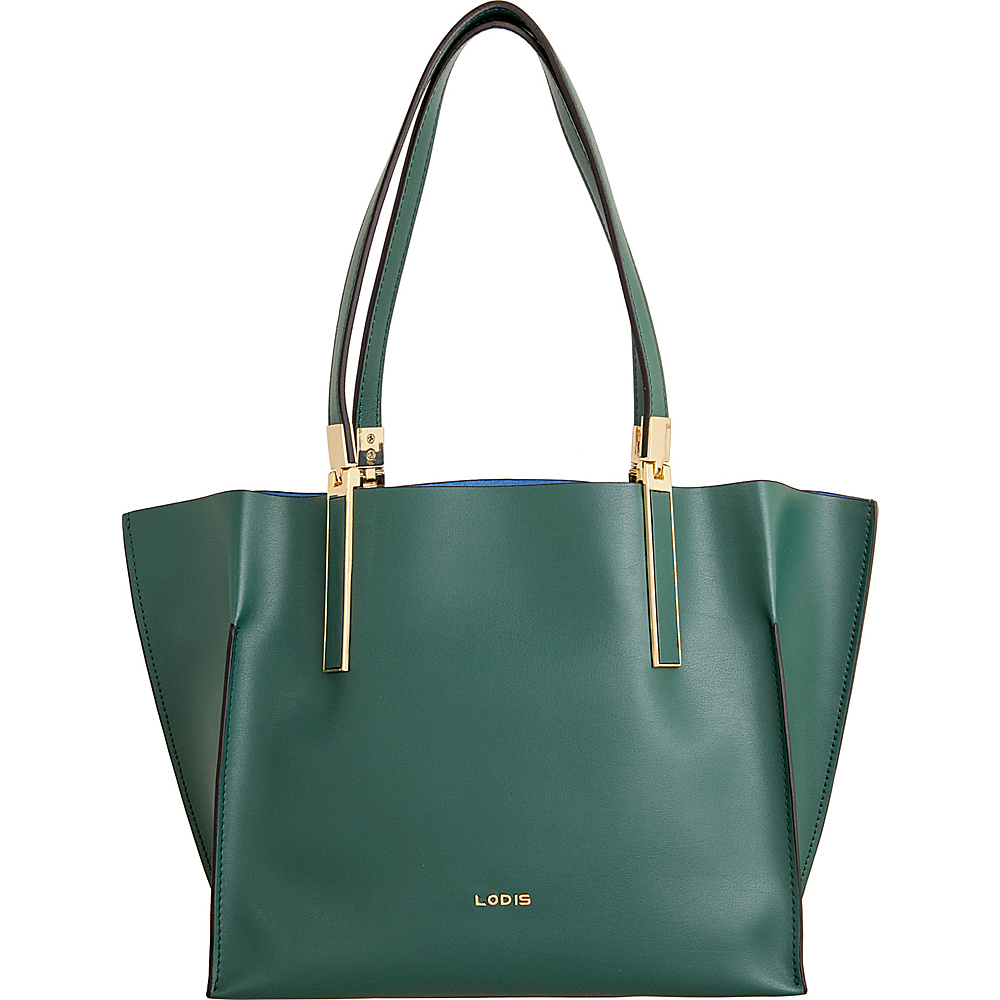 Lodis Blair Unlined Grace Multi Function Satchel Green Cobalt Lodis Leather Handbags