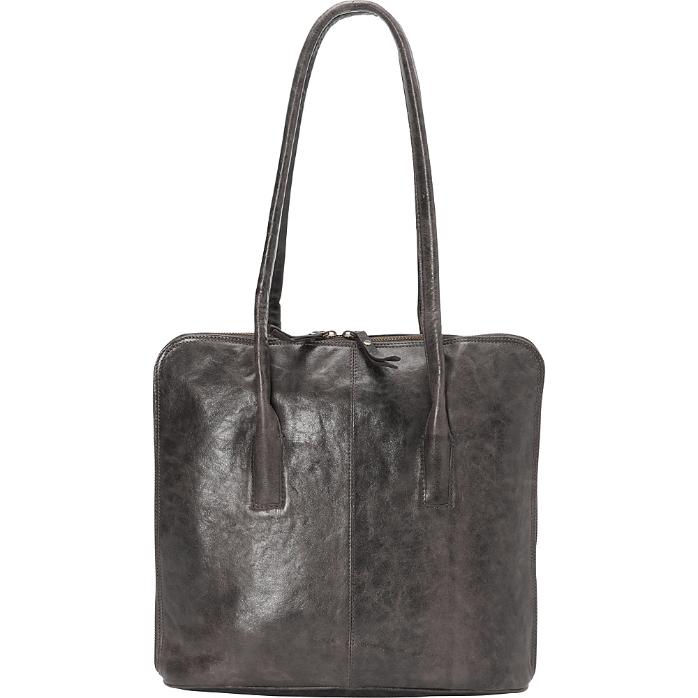 Latico Leathers Pascal Shoulder Bag Crunch Grey Latico Leathers Leather Handbags