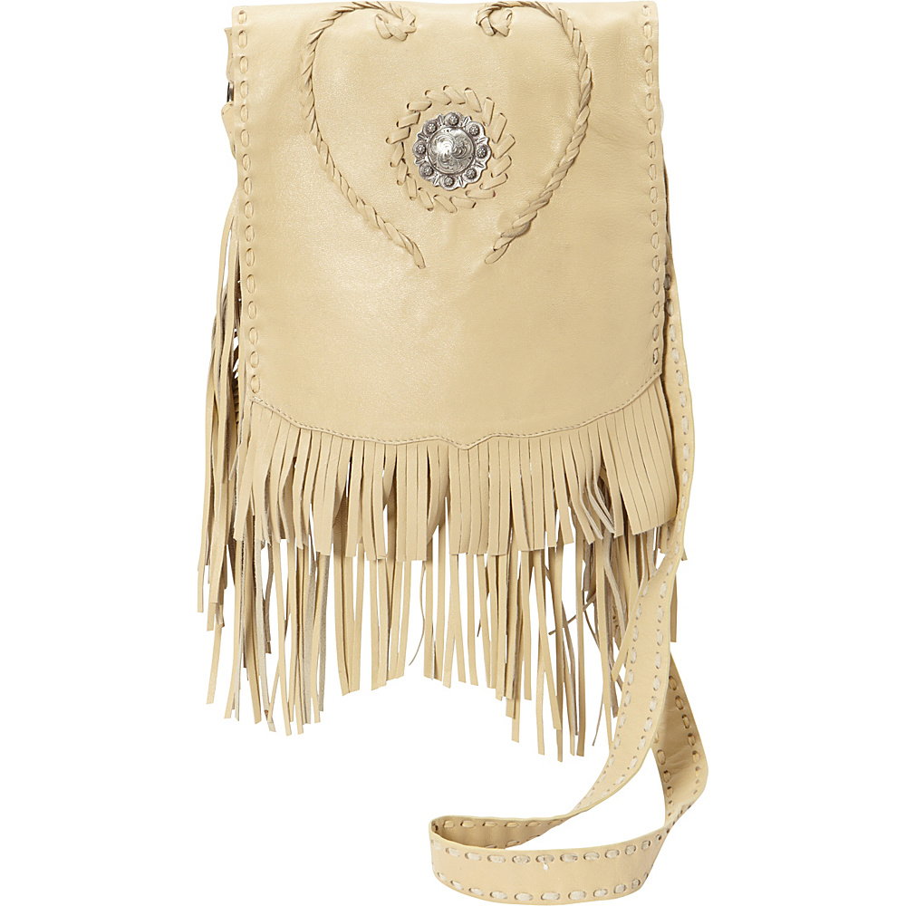 Scully Full Flap with Concho and Fringe Shoulder Bag Caramel Scully Leather Handbags