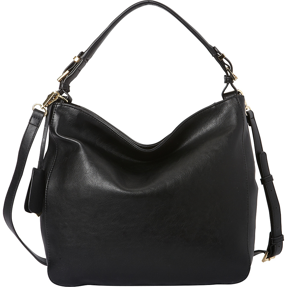 La Diva RFID Convertible Hobo Exclusive Black La Diva Manmade Handbags