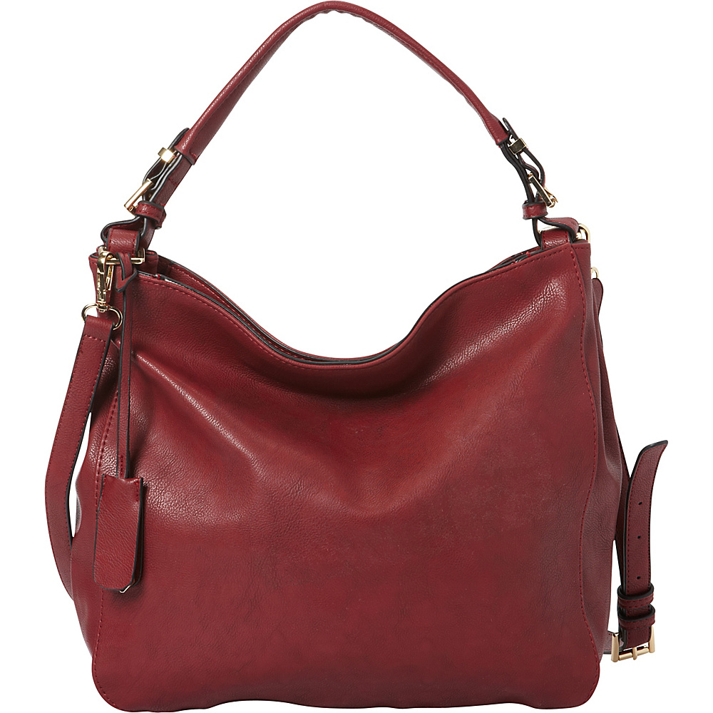 La Diva RFID Convertible Hobo Exclusive Merlot La Diva Manmade Handbags