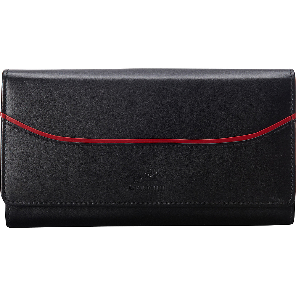 Mancini Leather Goods RFID Secure Gemma Clutch Wallet Black Mancini Leather Goods Women s Wallets