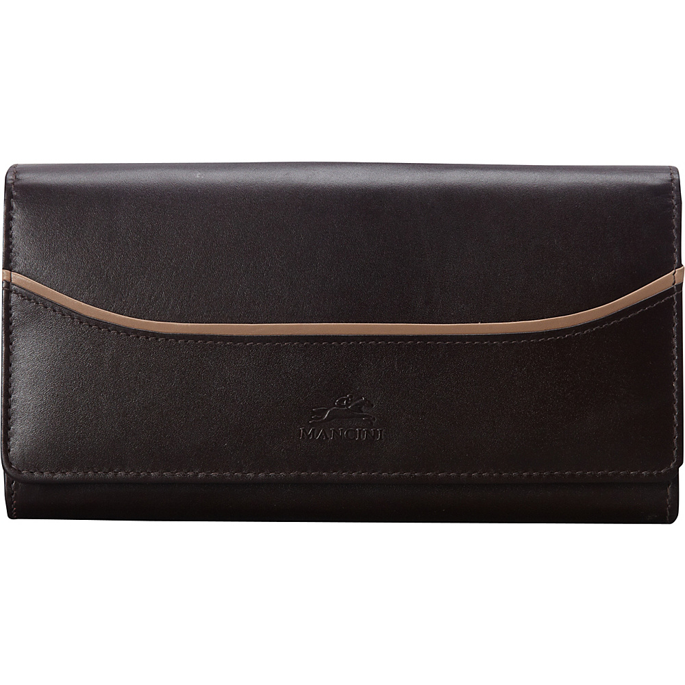 Mancini Leather Goods RFID Secure Gemma Clutch Wallet Brown Mancini Leather Goods Women s Wallets